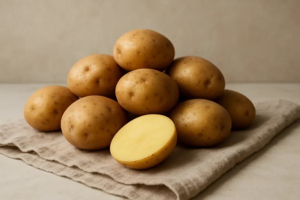 patate, composizione ambientata neutra