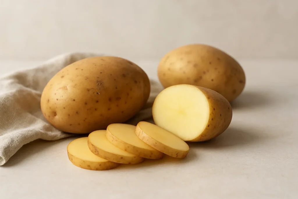 patate, composizione ambientata neutra